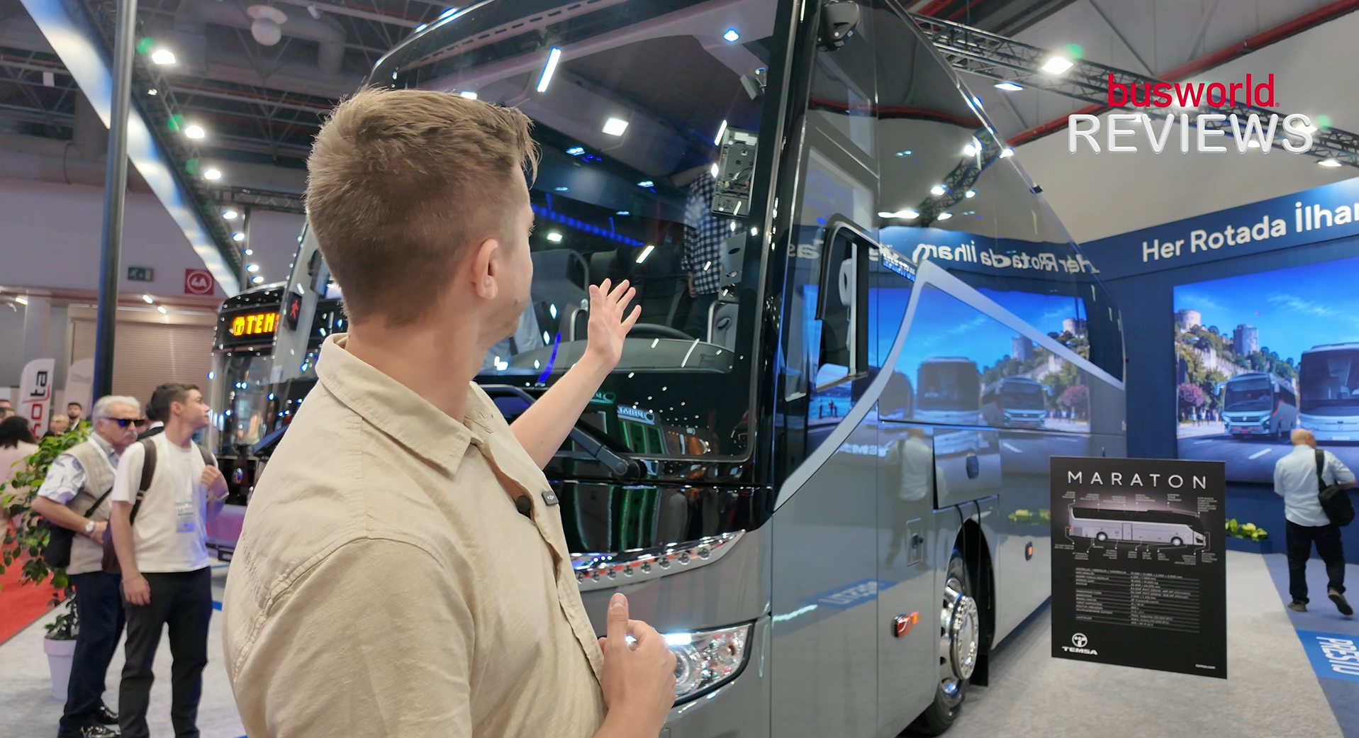 TEMSA Maraton 13 coach exterior at Busworld Türkiye 2026